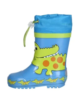 Gummistiefel Krokodil in Blau/Grün