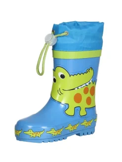 Gummistiefel Krokodil in Blau/Grün