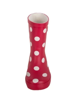 Gummistiefel "Naturkautschuck" in Rot mit Punkten
