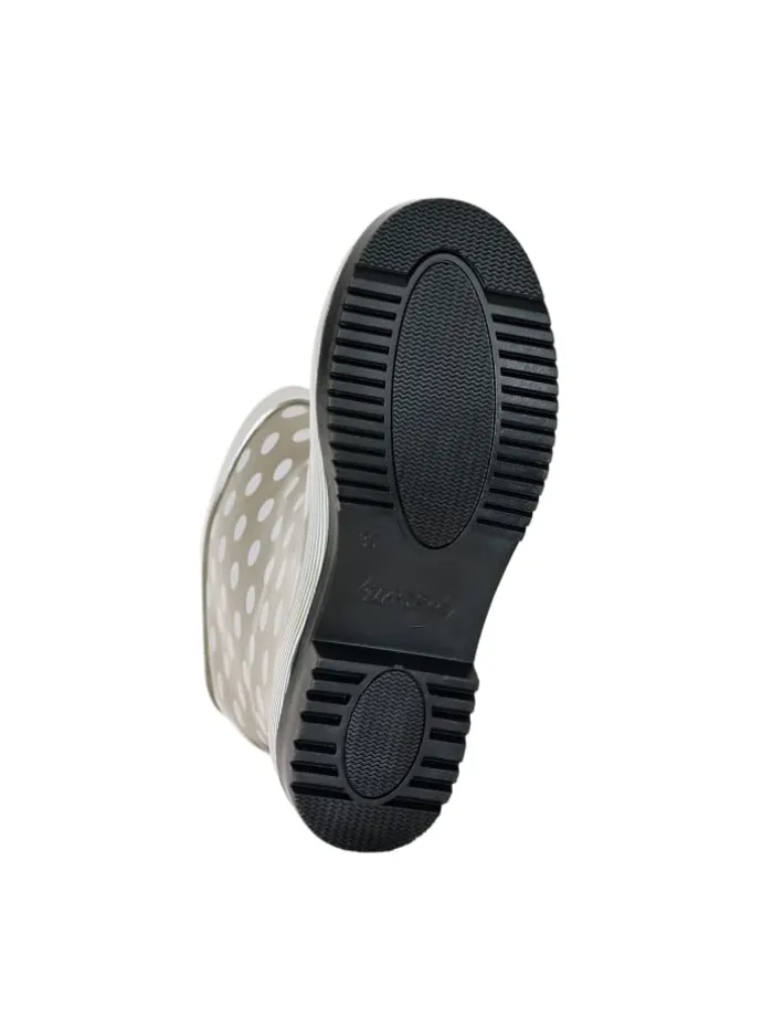 Gummistiefel Ocean Halbschaft in oliv mit weißen Punkten