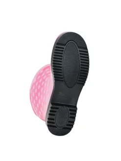 Gummistiefel Ocean Halbschaft in pink mit weißen Punkten