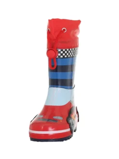 Gummistiefel Rennwagen in Rot/Blau