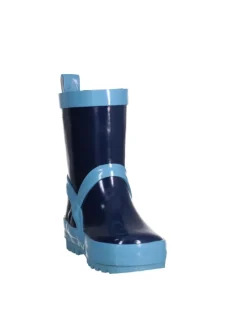 Gummistiefel uni in Marine/Hellblau