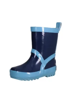 Gummistiefel uni in Marine/Hellblau