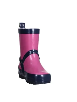 Gummistiefel uni in Pink/Marine