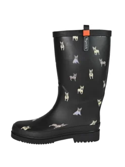 Gummistiefel Waldi Mops Langschaft in schwarz