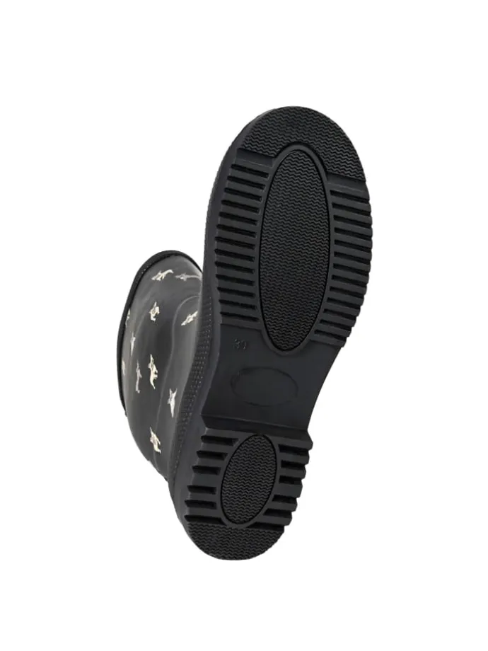 Gummistiefel Waldi Mops Langschaft in schwarz