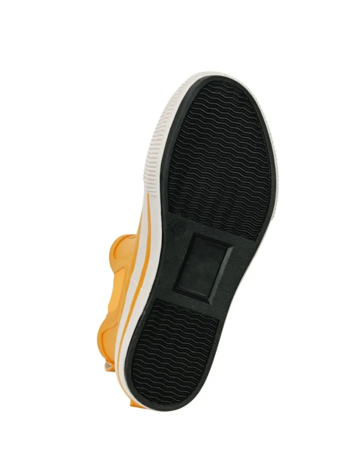 Gummistiefelette Short Story in Gelb/Weiß