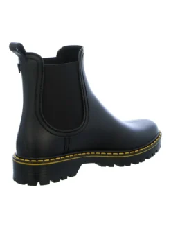 Gummistiefeletten in Schwarz