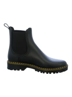 Gummistiefeletten in Schwarz