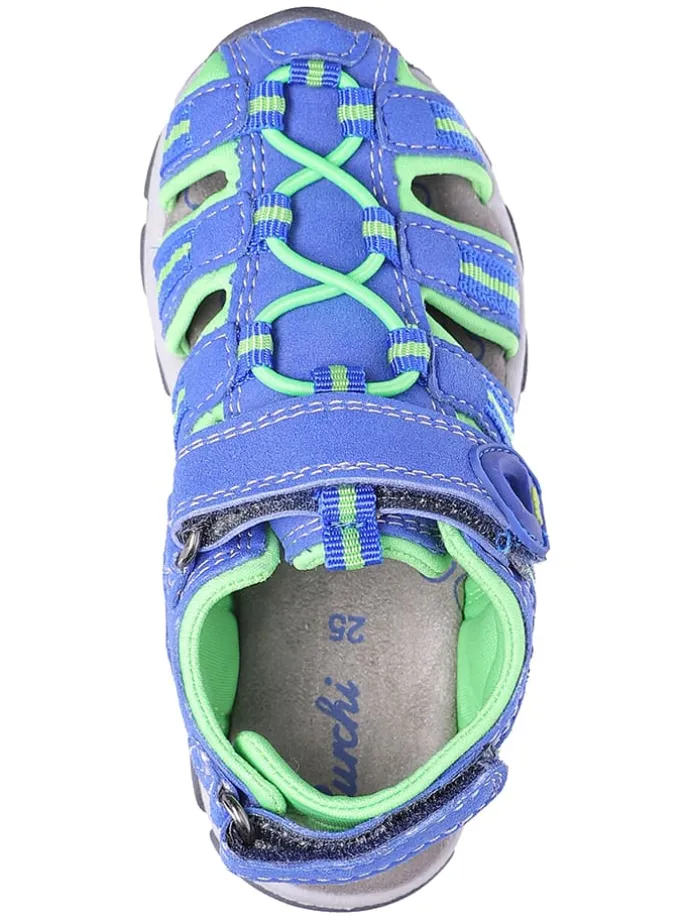 Halbsandalen "Bobby" in Blau/ Grün