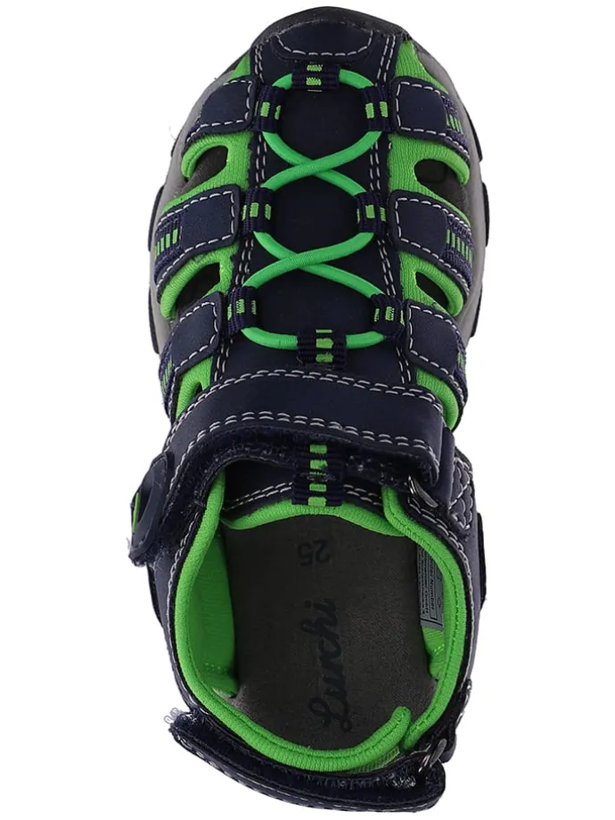 Halbsandalen "Bobby" in Schwarz/ Grün