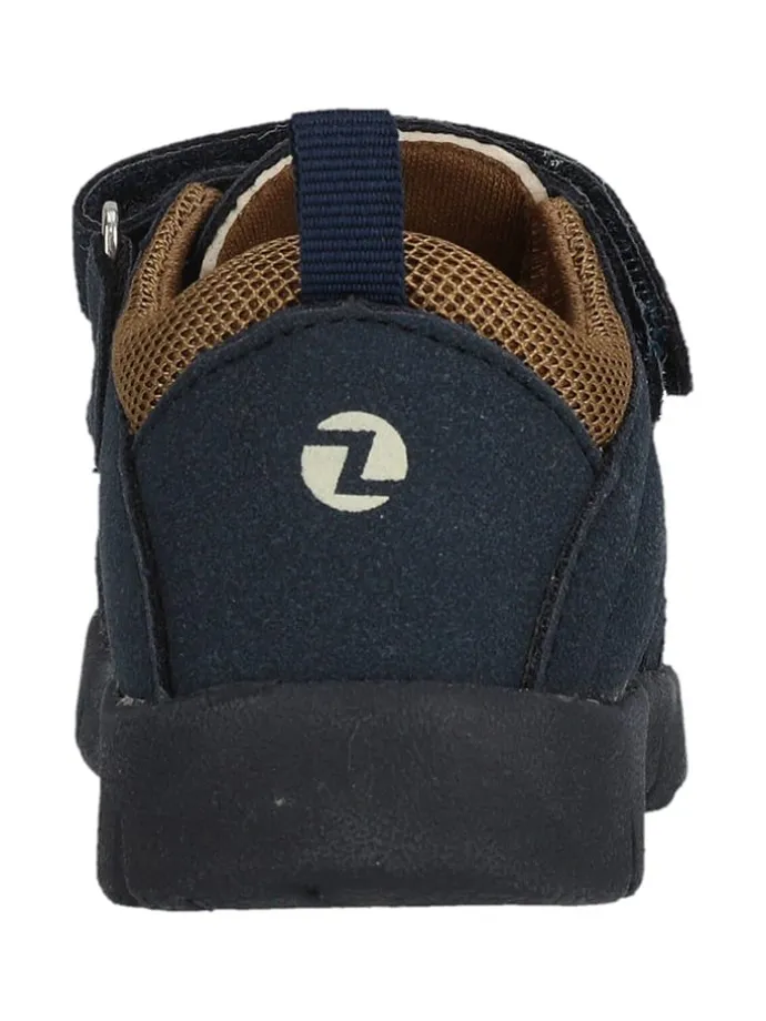 Halbsandalen in Dunkelblau/ Hellbraun