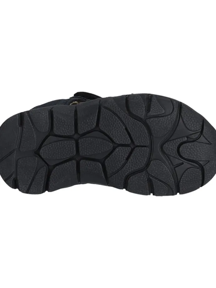 Halbsandalen in Dunkelblau/ Hellbraun