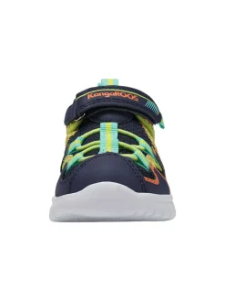 Halbsandalen in Dunkelblau/Grün