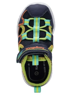 Halbsandalen in Dunkelblau/Grün