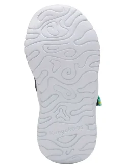 Halbsandalen in Dunkelblau/Grün