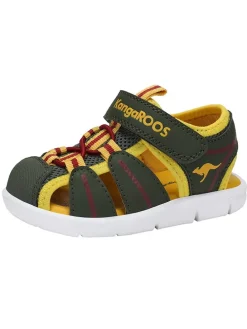 Halbsandalen in Khaki/Gelb