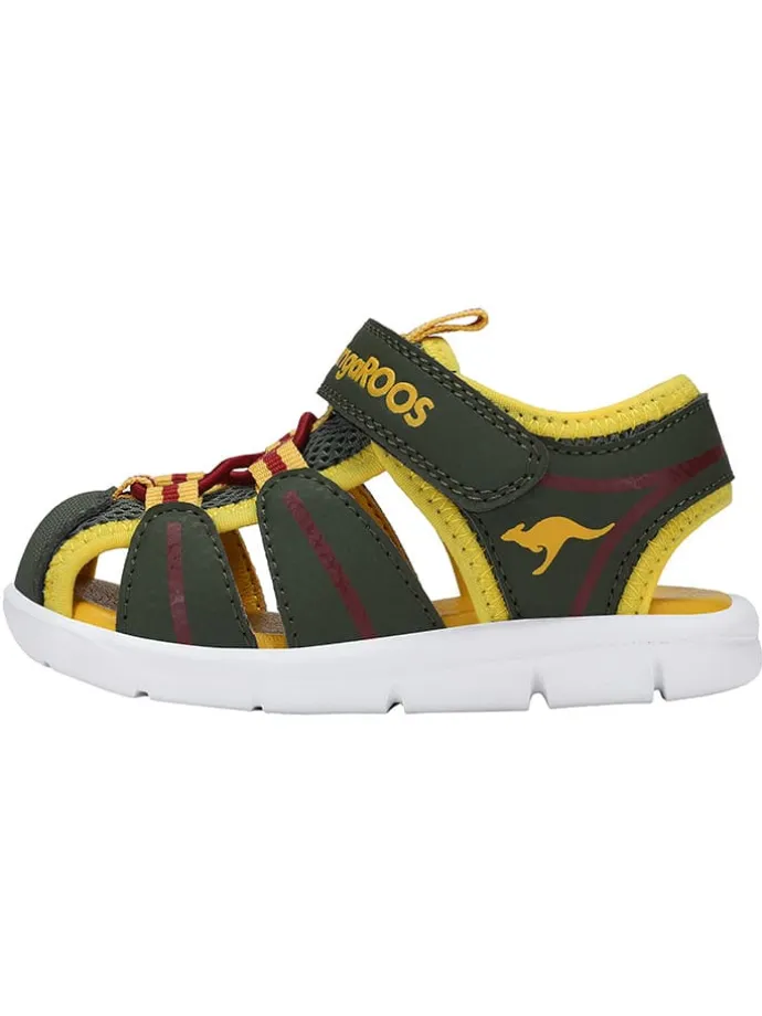 Halbsandalen in Khaki/Gelb