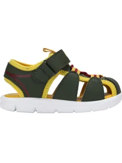 Halbsandalen in Khaki/Gelb