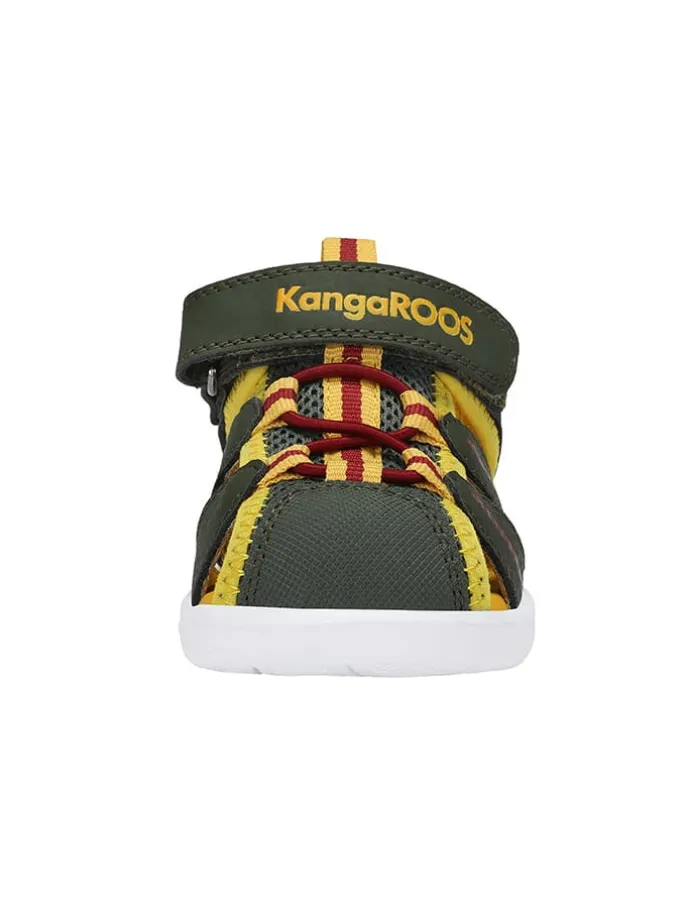 Halbsandalen in Khaki/Gelb