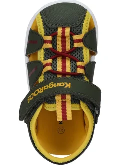 Halbsandalen in Khaki/Gelb