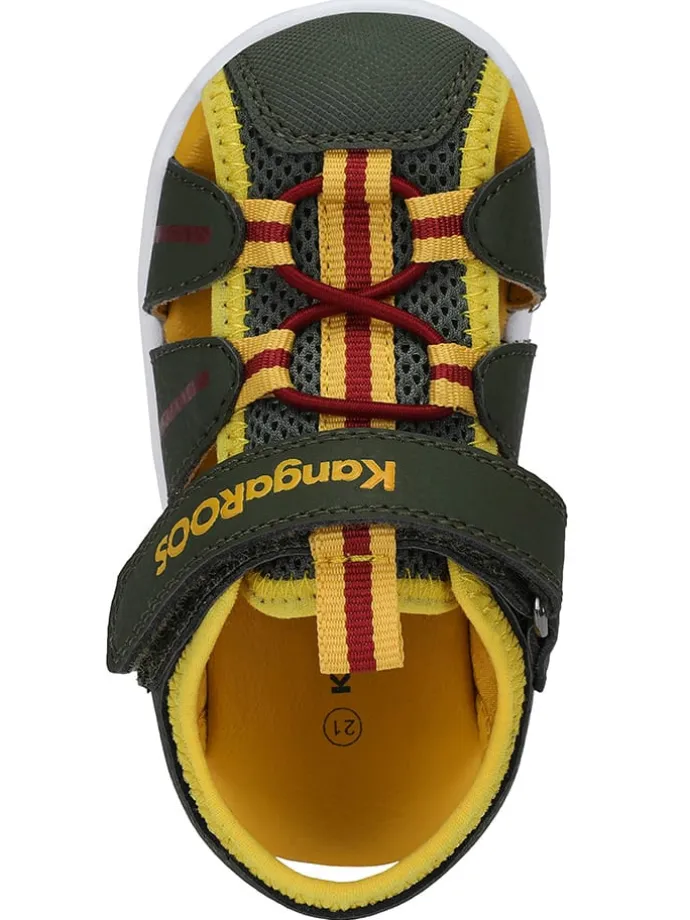 Halbsandalen in Khaki/Gelb