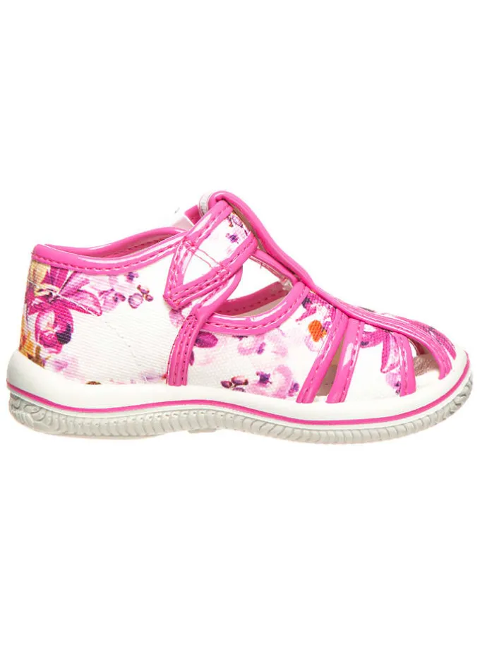 Halbsandalen in Pink/ Weiß