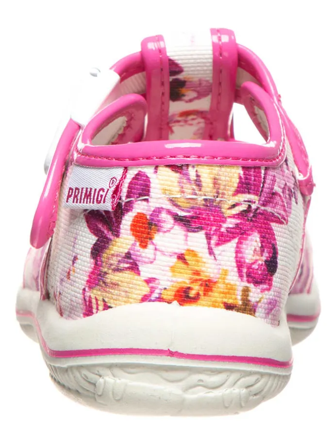 Halbsandalen in Pink/ Weiß