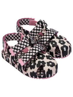 Halbsandalen in Rosa/ Schwarz