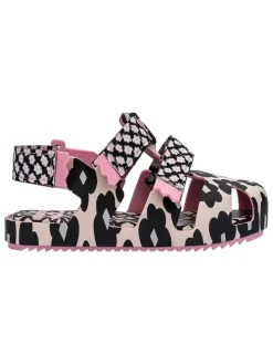 Halbsandalen in Rosa/ Schwarz