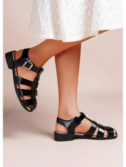 Halbsandalen in Schwarz