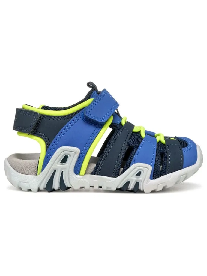 Halbsandalen "Kraze" in Blau/ Gelb