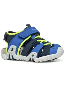 Halbsandalen "Kraze" in Blau/ Gelb