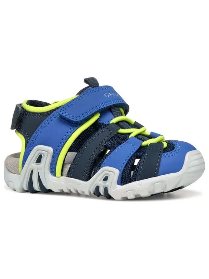 Halbsandalen "Kraze" in Blau/ Gelb