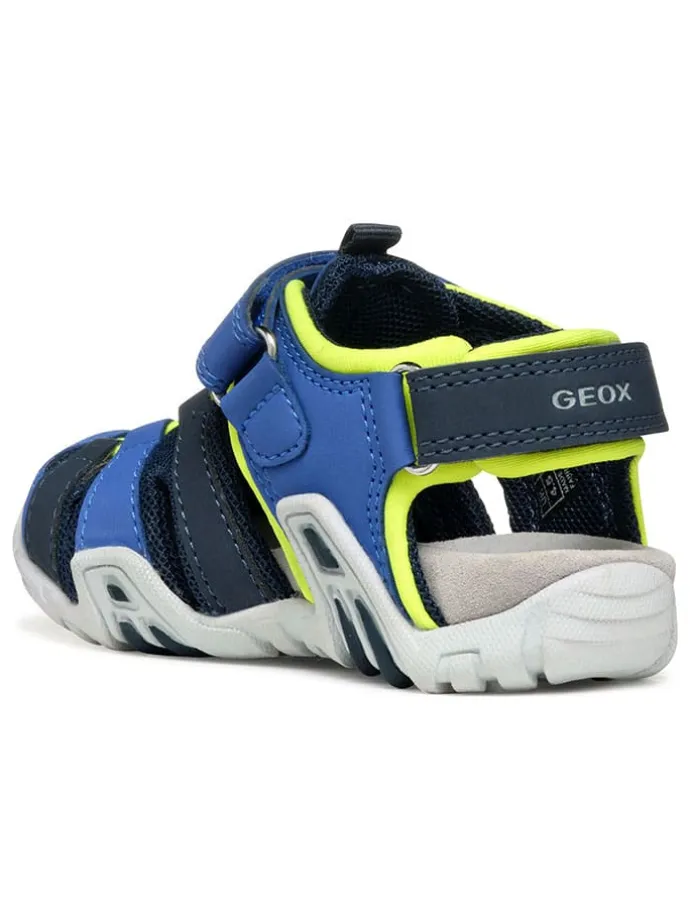 Halbsandalen "Kraze" in Blau/ Gelb