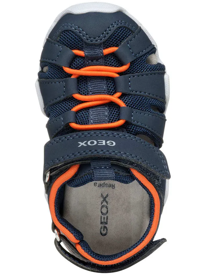 Halbsandalen "Kraze" in Dunkelblau/ Orange