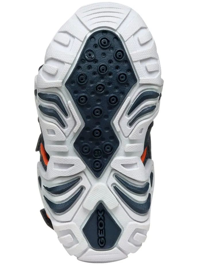 Halbsandalen "Kraze" in Dunkelblau/ Orange