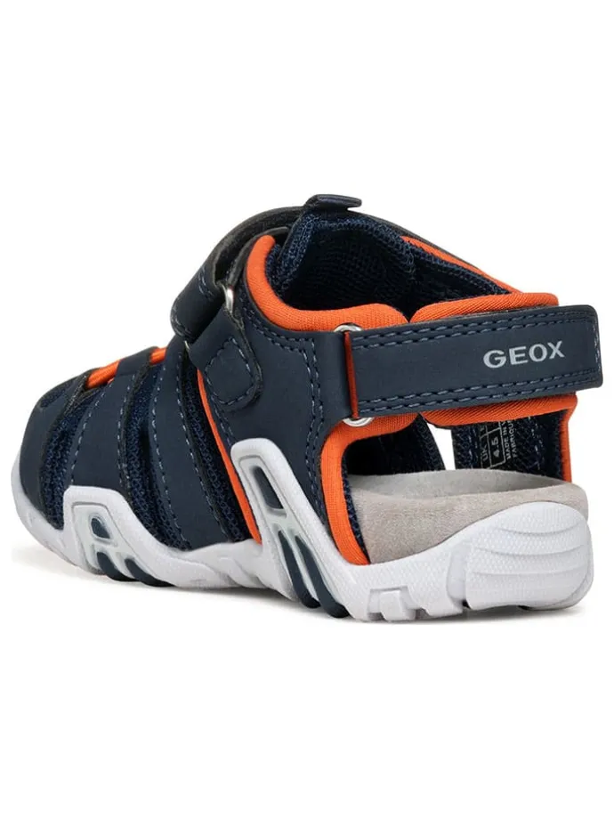 Halbsandalen "Kraze" in Dunkelblau/ Orange