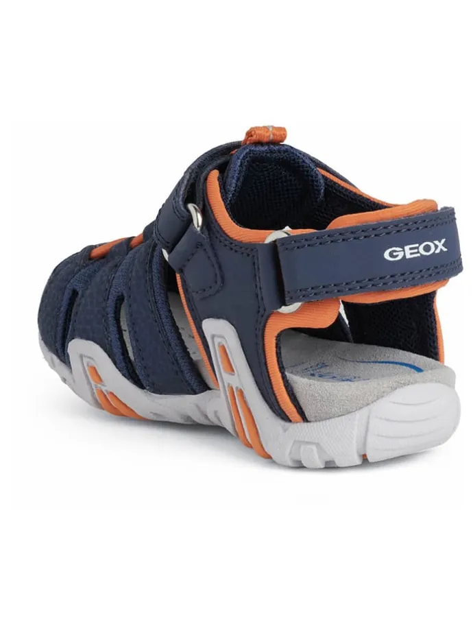 Halbsandalen "Kraze" in Dunkelblau/ Orange