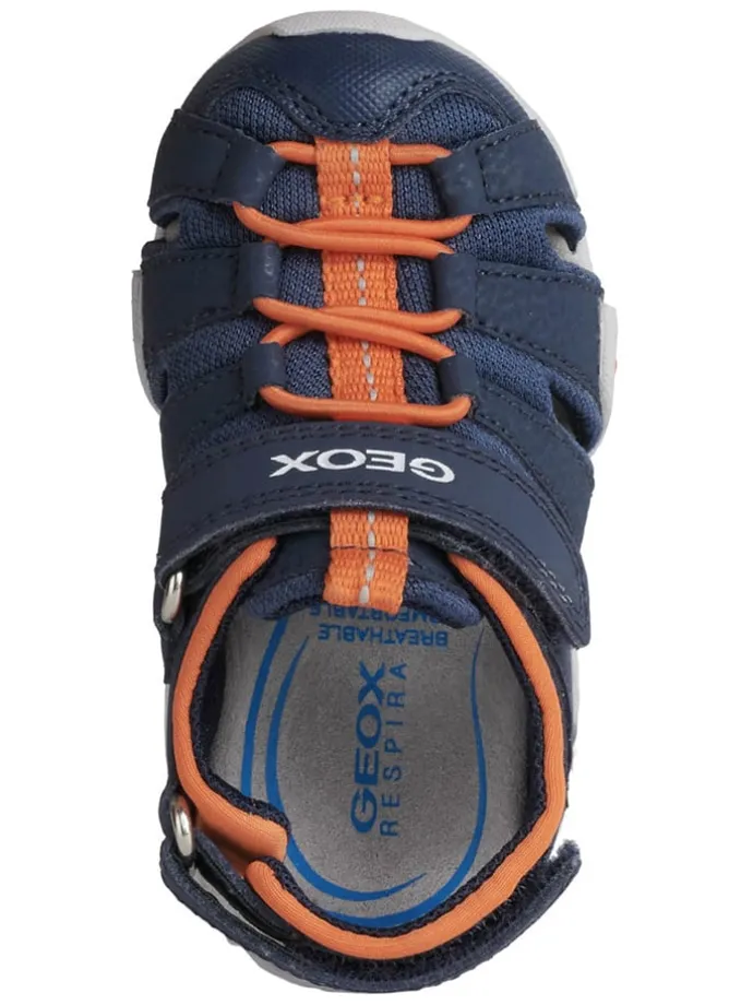 Halbsandalen "Kraze" in Dunkelblau/ Orange