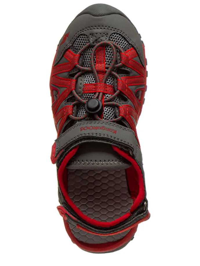 Halbsandalen "Osato" in Grau/ Rot