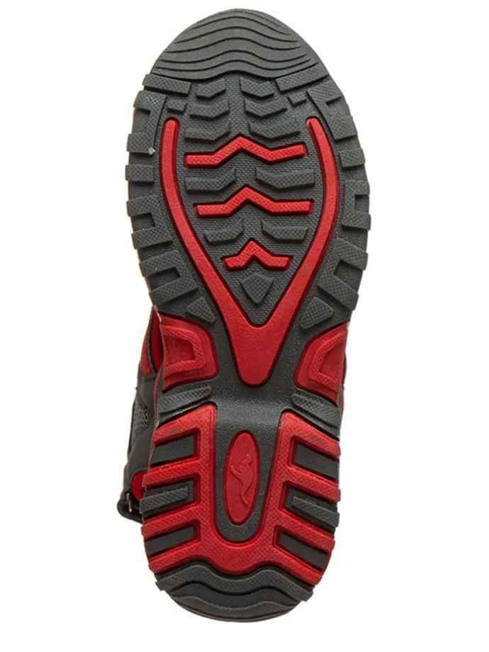 Halbsandalen "Osato" in Grau/ Rot