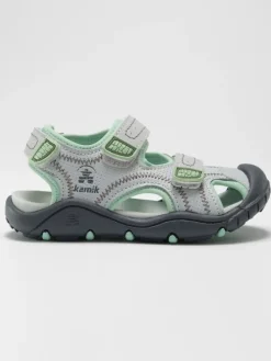 Halbsandalen "Seaturtle 2" in Grau/ Grün