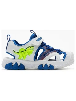 Halbsandalen "Spinosauro" in Weiß/ Blau