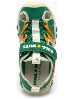 Halbsandalen "T-Rex" in Grün/ Creme