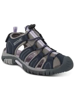 Halbsandalen ''Westshore'' in Beige/ Dunkelblau/ Lila