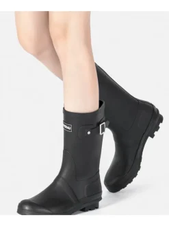 Halbschaft Gummistiefel Penguin in Schwarz