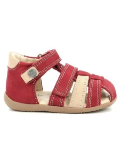 Halbschuhe in Rot/Beige