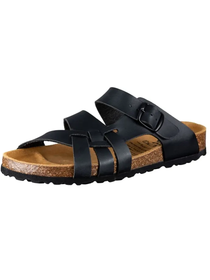 Hausschuh "Bioline Flora" in Schwarz